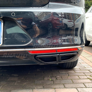 Couvre-pot d'échappement arrière de voiture noir brillant/aspect carbone pour Volkswagen Passat B8 2017-2019, accessoire de style automobile - Product Image 5