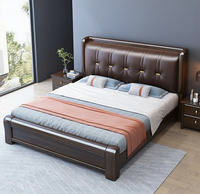 Lila Sandelholz Massivholz Doppelbett Gepolstertes Kopfteil Hochwertige Möbel Neues großes Bett im chinesischen Stil für Meister