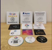 Panneau de table interactif personnalisé en acrylique avec code QR RFID NFC pour les avis sur les réseaux sociaux Google, compatible iPhone Android NTAG215/216