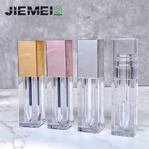 JIEMEI Bouteille de brillant à lèvres transparente carrée en PET de haute qualité, blanc mat, <span class=keywords><strong>rose</strong></span>, noir, tube de baguette de brillant à lèvres, conteneur de teinte à lèvres en gros - Product Image 3