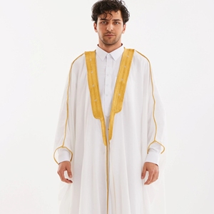 High Quality Designer UAE White Thobe Islamic Jubba <strong>Men</strong> Bisht <strong>Kurta</strong> Oman Marble Price Manufacturer <strong>Kurta</strong> - Product Image 1
