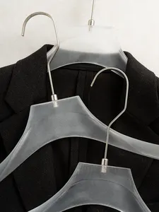 Hanger Supply Transparent Acrylic Hanger Anti-Slip Wide Shoulder Acrylic Garment Hanger For Muslim Man