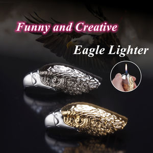 卸売カスタムイーグル炎ガスライターポータブル詰め替え可能なブタンシガレットライターパーティーの機会のためのプロモーションギフトのアイデア - Product Image 2