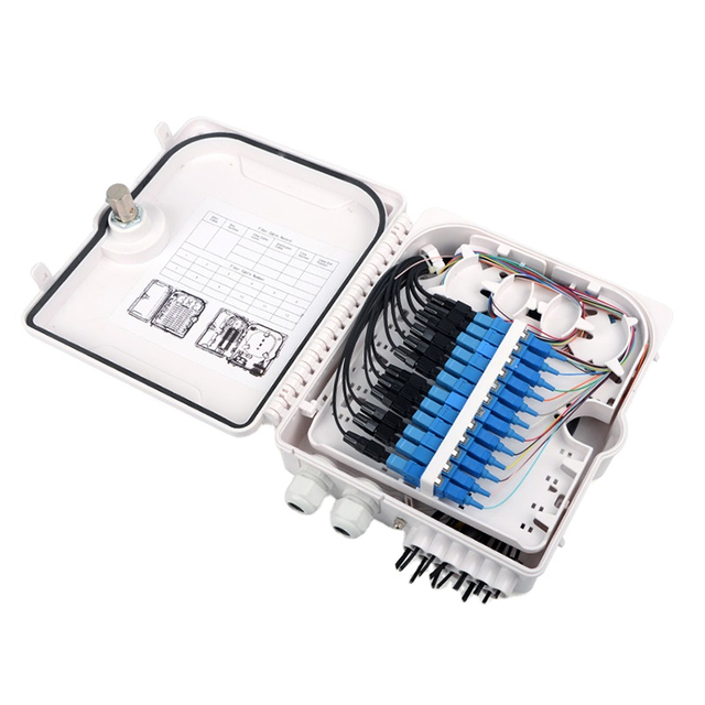 Indonesia popular Waterproof FDB 12 port 24 core outdoor white FTTH optical Distribution Point fiber optic external box
