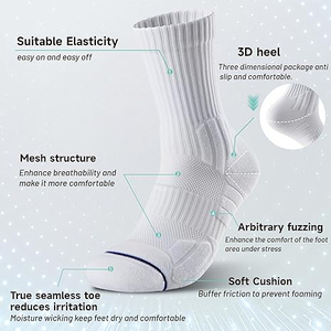 تعبئة مجانية عينة مجانية جوارب رياضية لكرة السلة شعار مخصص ضغط جورب رياضي منشفة رياضية أسفل طاقم جورب للجنسين - Product Image 2