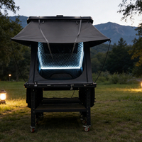 Tente de toit rigide pour voiture, 2, 3 ou 4 personnes, toutes saisons, pour le camping et l'overlanding, tente de toit rigide pop-up pour voiture 4x4 avec échelle