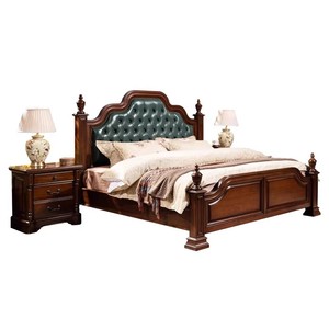 <span class=keywords><strong>Letto</strong></span> in Legno Massello Stile Americano con Rivestimento in Pelle, Comodo, Ecologico, Durevole, di Alta Gamma, Vintage per Camere da <span class=keywords><strong>Letto</strong></span> di Lusso - Product Image 5