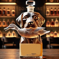 Botol Dispenser Alkohol Anggur Kaca Transparan Bentuk Anjing Grosir Desain Ramah Lingkungan Kapasitas 300ml-400ml untuk Bar Rumah