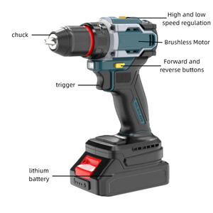 Chuyên nghiệp các công cụ điện 20V di động có thể sạc lại biến tốc độ không dây không chổi than máy khoan - Product Image 2