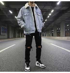 OEM Private Label <strong>Men</strong> Custom Stock Dropshipping Blue Distressed Sharpe <strong>Mens</strong> <strong>Denim</strong> <strong>Jacket</strong> - Product Image 5