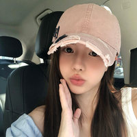 Gorra de Béisbol al por Mayor, Ajustable, con Decoración de PVC Rosa, para Mujer, Sombrero para el Sol