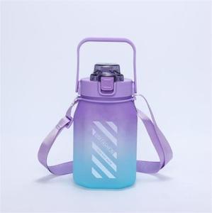 Custom Logo 1.5L Leak Proof Travel sport New Square Bottle Plastic Water straw Bottle Frosted water bottle