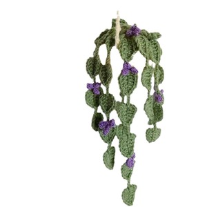 Nouveau produit transfrontalier 2026 : Pendentif moderne en coton et <span class=keywords><strong>laine</strong></span> tricoté à la main, motif feuille de fleur, pour rétroviseur de voiture, produit fini, vente en gros - Product Image 5
