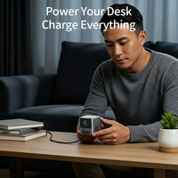 Chargeur de bureau 2c1a Pd 3.0 Ai 100w Max avec câble rétractable et écran numérique, reconnaissance intelligente des appareils pour iPhone 15 16 17