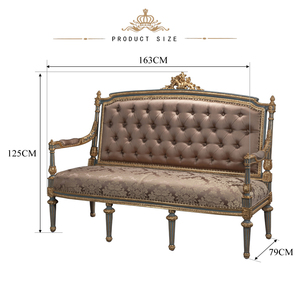 Yips LD-1604-1391 سلسلة الأوروبية الراتنج نحت هاندبينتيد الزهور نمط غرفة المعيشة الكلاسيكية أريكة 3 مقاعد - Product Image 3