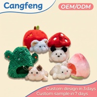 Vente en gros directe usine : Jouet maison en peluche mignon en forme d'animaux (champignon, pomme, cactus, pêche) – Personnalisation OEM pour cadeau