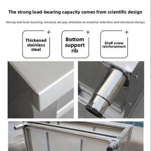 Table de travail professionnelle en acier inoxydable avec passage facile, table de préparation robuste avec rangement sous <span class=keywords><strong>le</strong></span> comptoir pour cuisines de restaurants - Product Image 2