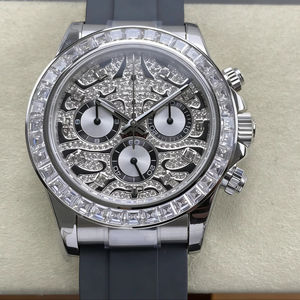 Montre mécanique en moissanite de qualité supérieure 40 mm RX Factory Acier 904L Mouvement 4130 Verre saphir 2455 Bracelet en nylon Étanchéité 50 bars - Product Image 1