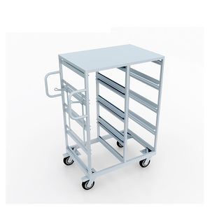 Mobile Sorting Trolley for Euro Storage Crates 4 Tier Metal Picking <b>Cart</b> with <b>Wheels</b> for Warehouse and Supermarket - Product Image 3