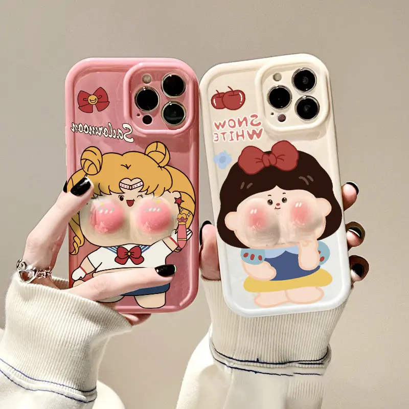 2023 nueva llegada única princesa teléfono 14 funda de teléfono diseño 3D divertido alivio del estrés dibujos animados perfecto para Fans de Pretty Girl