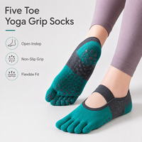 Chaussettes de Pilates à cinq doigts pour femmes, antidérapantes, respirantes, en coton, coupe basse, pour le yoga et l'entraînement au sol, toutes saisons