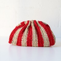 Sac à main en raphia crocheté rayé de haute qualité, best-seller, avec bandoulière en métal et doublure en satin