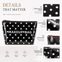 Nouvelle trousse de toilette personnalisée en PVC imperméable à motif à pois, organiseur de maquillage, pochette cosmétique