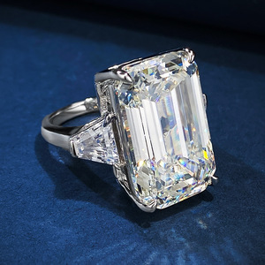 Anillo de Plata S925 con <span class=keywords><strong>Diamante</strong></span> de Alto Carbono de 30ct, <span class=keywords><strong>13</strong></span> * 20, Color Blanco G, Elegante, Simple, Moderno y Versátil, Joyería para Mujer - Product Image 2