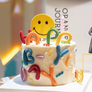Pegamento suave Kidsren's Colorful Letter Ornaments Plug-In Decoraciones para pasteles de cumpleaños Happyday Suministros para hornear - Product Image 3