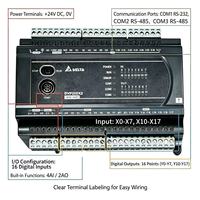 PLC Delta DVP20EX200R, 8DI, 6DO, Relé, 4AI, 2AO, 16K Pasos, 100-240VAC, RS-232/485 para Empaque