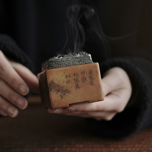 Shoushan Stone Incense Burner Hand Carved With <b>Tin</b> Lid For Tea Ceremony And Religious Use - Product Image 3