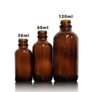 Bouteille d'huile essentielle en verre, flacon avec doseur en plastique, de 60ml, miel, marron, ambre, 10 pièces