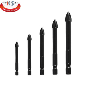 Mở rộng đen chéo khoan bit lục giác xử lý cho Gạch gốm thủy tinh ren tam giác khoan đục lỗ mở bong bóng - Product Image 1