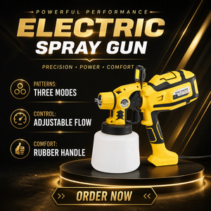 <b>Yellow</b> Electric <b>Paint</b> <b>Spray</b> Gun HVLP <b>Spray</b> Painter Adjustable Nozzle 3 <b>Spray</b> Patterns for Wall Ceiling Corner Use - Product Image 5