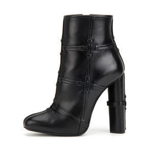 2019 Tailingjia <span class=keywords><strong>Nero</strong></span> DELL'UNITÀ di elaborazione In Pelle Con Cerniera Donne Tacco Grosso Stivaletti Alla Caviglia - Product Image 4