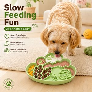 Plateau de nourrissage portable en silicone solide pour animaux de compagnie, plateau à nourriture divisé, bol multi-compartiments pour servir des friandises aux chats et aux chiens - Product Image 2