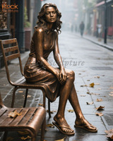 Statue de danseuse élégante de ballet en bronze de taille réelle décoration de paysage urbain