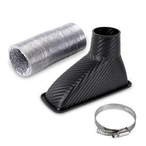 Conducto de Admisión de Aire de Fibra de Carbono, 43 mm x 168 mm, Cuadrado/Redondo, Universal, para Modificación de Automóviles - Product Image 2