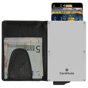 CardHoda Aluminum <b>RFID</b> <b>Wallet</b> Unisex Minimalist Fold Closure Short Card Holder Genuine Leather Lining - Product Image 1
