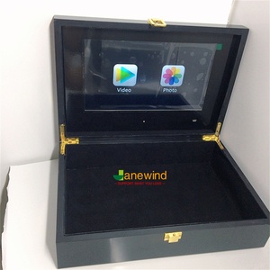 2023 Màn hình LCD Hộp Quà Tặng hộp gỗ bản lề nắp gỗ hộp quà tặng với 10.1 inch Màn hình LCD cho đám cưới trình bày Quà Tặng - Product Image 5