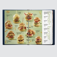 Couverture de menu personnalisée de qualité supérieure bleu marine, classeur de menu en cuir haut de gamme pour restaurant français et espagnol