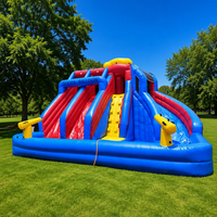 Château gonflable à succès avec toboggan aquatique et piscine à double piste pour enfants - Usage commercial, capacité 600 kg