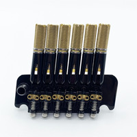 Premium 6 String Oblique Double Tremolo System for Headless Electric Guitar Complete Bridge Set with Locking Nut