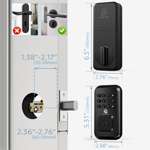 Mật khẩu kỹ thuật số màu đen khóa chốt thông minh khóa ứng dụng mở khóa ABS chống tiếng bíp chức năng mật mã ảo Khóa Cửa An Ninh Gia Đình - Product Image 3