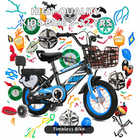 Vélo Enfant Haute Qualité à Succès Commercial, Cadre en Acier 12-18 Pouces, Selle Réglable, Roues d'Apprentissage, 2-6 Ans, Monovitesse, Plastique