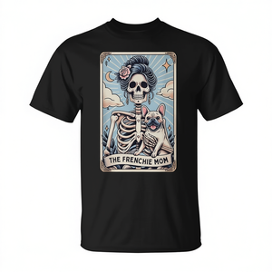 Camiseta de Halloween con diseño de esqueleto de la cartas del tarot de Frenchie Mom - Product Image 2