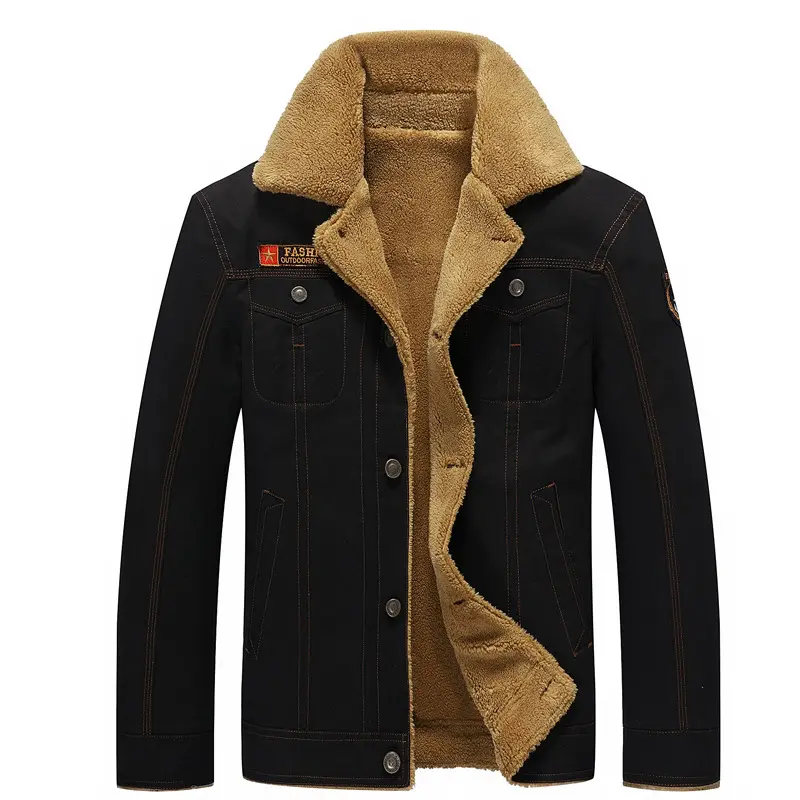 D0802ME46 prix de gros décontracté hiver doublure en fourrure manteau chaud extérieur grande taille veste pour hommes Sehefashion