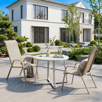 Meubles de jardin modernes, durables et confortables en aluminium pour villa, tables et chaises de patio, barbecue, 4 personnes, cour, balcon