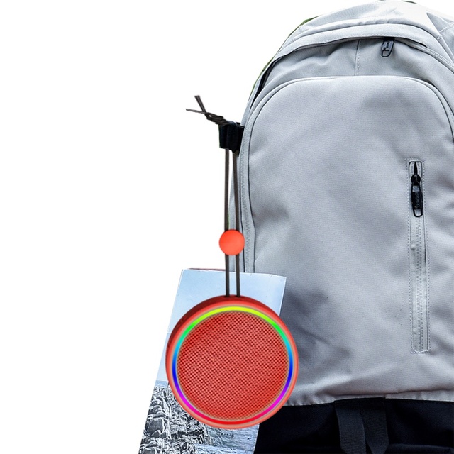 Portable IPX6 Waterproof for 5.3 Wireless Speaker with Memory Card Support 5W Bass RGB LED Lanyard for Outdoor Sports