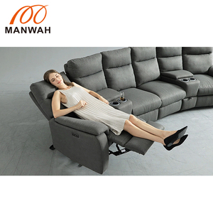 Sillones Reclinables Eléctricos de Microfibra <span class=keywords><strong>Manwah</strong></span> para Cine en Casa con Portavasos y Almacenamiento, Muebles Ligeros para Cine en Casa - Product Image 2